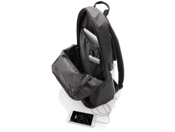 Mochila Para Portátil con Usb, Negro Negro detalle 5