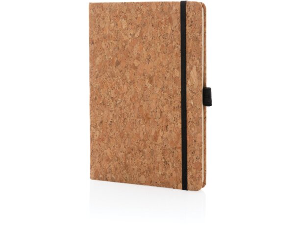 Libreta Selfoss A5 con tapa de corcho y cierre elástico Marron detalle 6