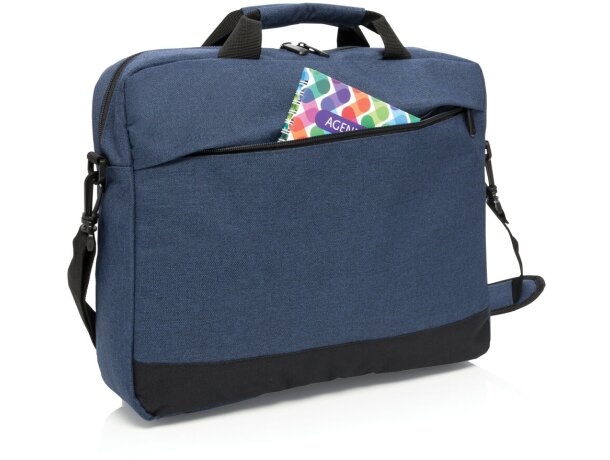Bolsa maletín de poliéster para portátil de 15,6” Azul marino/negro detalle 5
