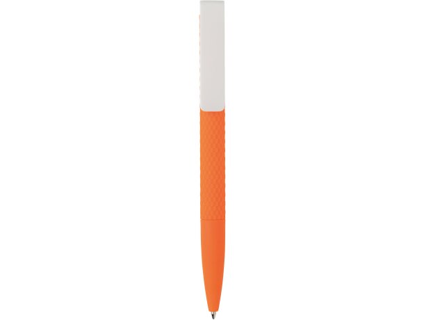 Bolígrafos con nombre plástico con clip tinta azul Naranja/blanco detalle 50