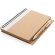 Libreta de anillas con hojas a rayas y bolígrafo kraft de cartón reciclado Blanco detalle 8