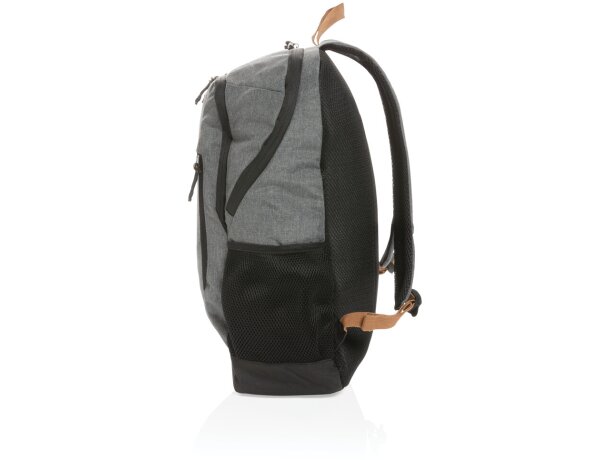 Mochila ecológica para publicidad con poliéster reciclado y trazador AWARE Gris detalle 13