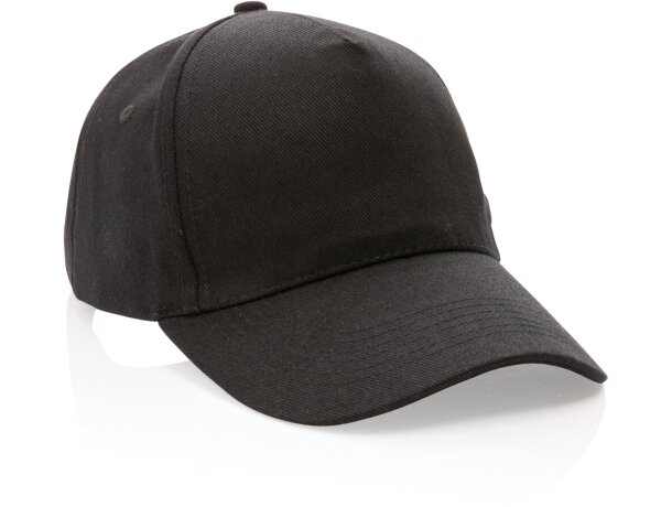 Gorra de algodón reciclado Impact 280gr con trazador AWARE™ Negro detalle 6