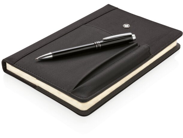 Set de libreta con bolígrafo para merchandising tinta azul Negro detalle 3