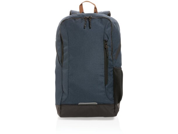 Mochila ecológica para publicidad con poliéster reciclado y trazador AWARE Azul marino detalle 20