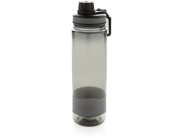 Botella deportiva con aro de silicona fabricada en Tritán 750ml gris/antracita