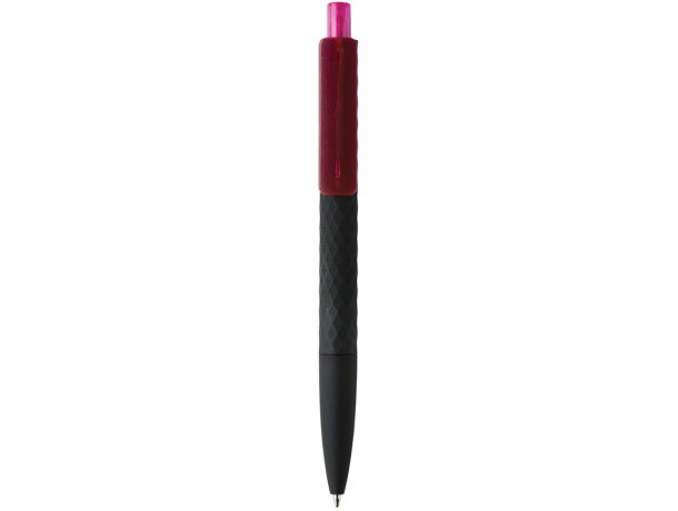 Bolígrafos con nombre forma exclusiva de diamante y tacto suave Rosa/negro detalle 47