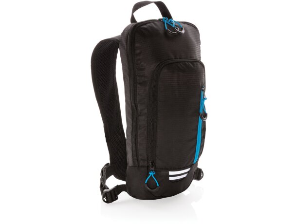 Mochila Explorer 7L hidratación publicitarias panel transpirable Negro/azul detalle 12