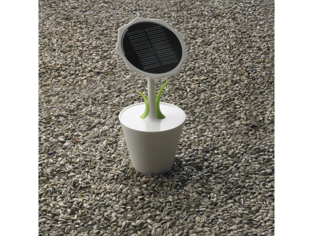 Cargador solar girasol Blanco/verde detalle 5