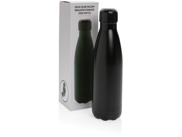 Botella de acero inoxidable al vacío de color sólido Negro detalle 10