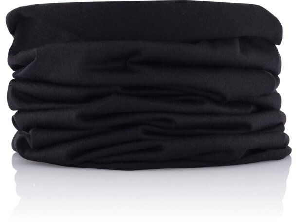 Bufanda tubular Schwarzenberg personalizada en poliéster negro unisex Azul detalle 15