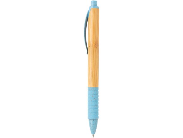 Bolígrafos ecológicos paja de trigo tinta azul Azul detalle 11