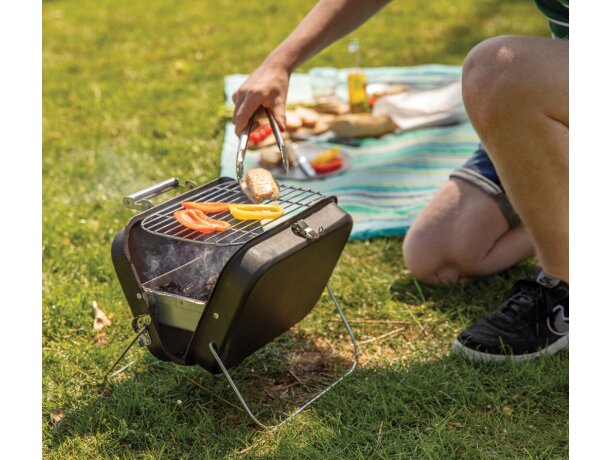 Barbacoa portátil de lujo en maleta Negro detalle 12