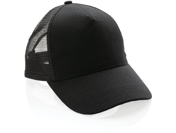 Gorra 5 paneles de algodón cepillado 190 gr Impact AWARE ™ Negro detalle 6