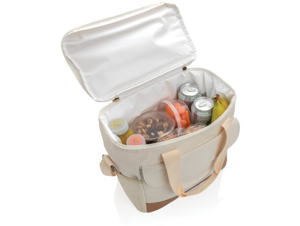 Bolsa termica publicitaria algodón reciclado Blanco detalle 1