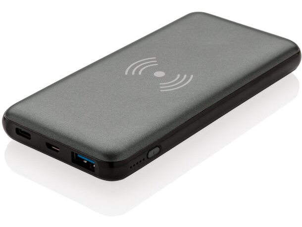 Powerbank Forney 10000 mAh inalámbrico con carga rápida 18W Gris detalle 12