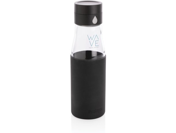 Botella de hidratación de vidrio Ukiyo con funda Negro detalle 4