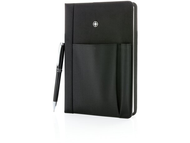Set de libreta con bolígrafo para merchandising tinta azul Negro detalle 13