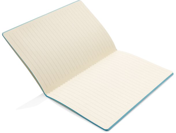 Libreta de tapa blanda de PU con borde de color Azul detalle 44