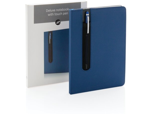 Libreta A5 con bolígrafo de lujo Azul marino detalle 17