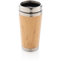 Vaso térmico bambú acero inoxidable 450ml tapa