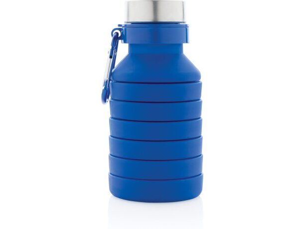 Botella de silicona plegable antigoteo con tapa Azul detalle 15