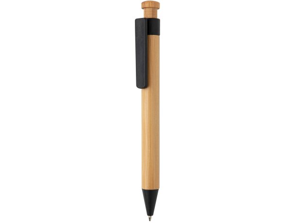Bolígrafo de bambú con clip de trigo Verde detalle 24