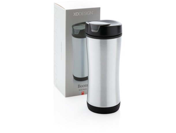 Vaso de acero con tapa 225 ml Negro/gris detalle 9