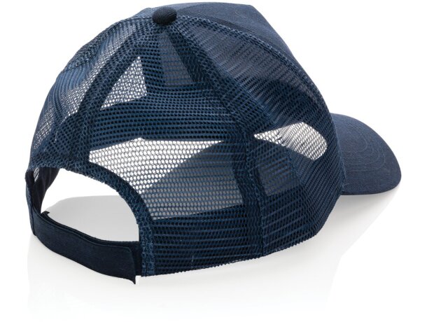 Gorra 5 paneles de algodón cepillado 190 gr Impact AWARE ™ Azul marino detalle 45