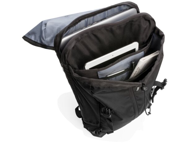 Mochila para portátil 17 con funda para tablet para poliéster Deluxe Negro detalle 4