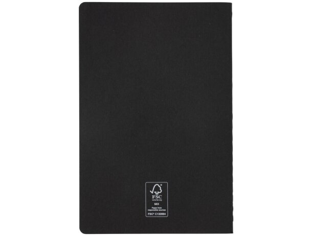 Libreta A5 de tapa blanda estándar FSC® Negro detalle 2