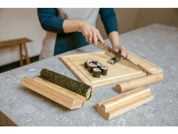 Set sushi de bambú Ukiyo Marron detalle 3