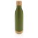 Botella acero inoxidable al vacío con tapa y fondo de bambú Verde
