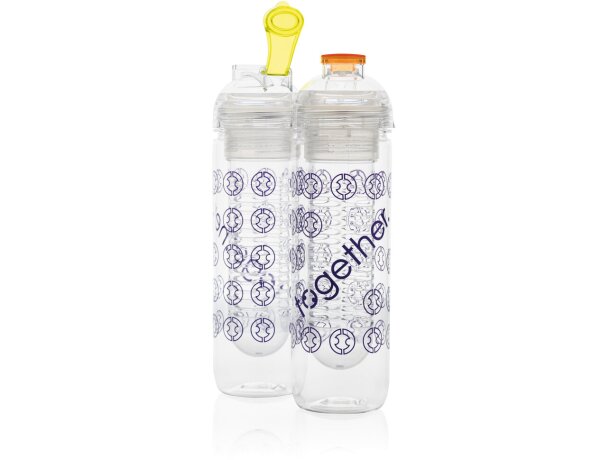 Bidón deportivo con compartimento para frutas de tritán 500ml Naranja detalle 25