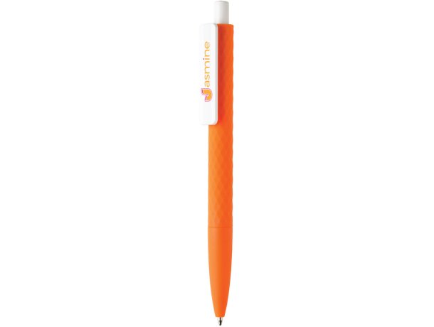 Bolígrafo suave X3 Naranja/blanco detalle 63