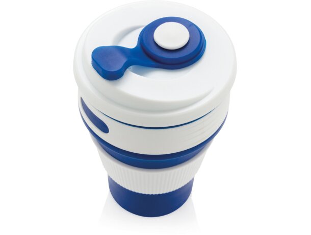 Tazas plegable de silicona Azul detalle 24