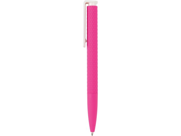 Bolígrafos con nombre plástico con clip tinta azul Rosa/blanco detalle 1