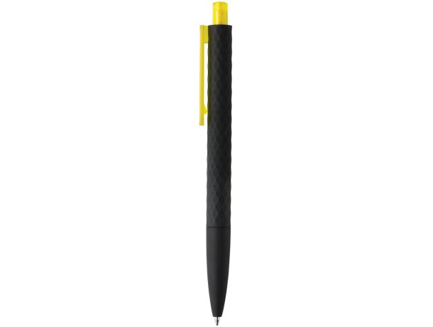 Bolígrafos con nombre forma exclusiva de diamante y tacto suave Amarillo/negro detalle 30