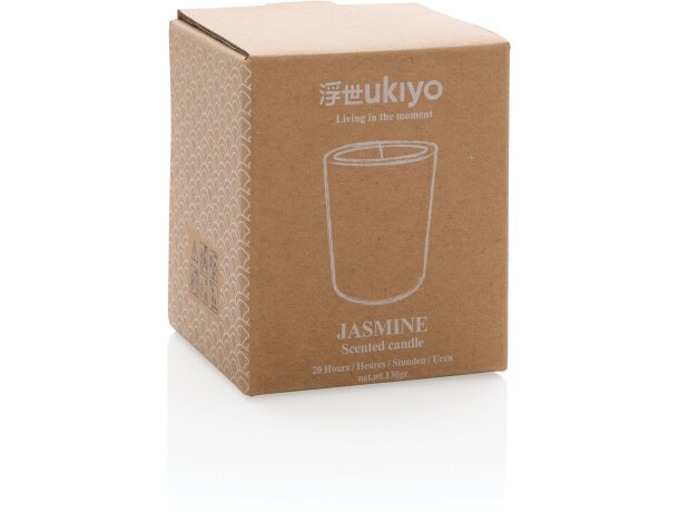 Vela Ukiyo perfumada pequeña en vaso Blanco detalle 21