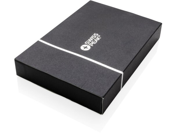 Set roller y ball point de metal tinta azul con funda premium Negro/plata detalle 8
