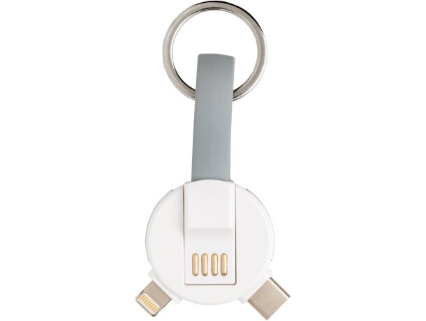 Cable redondo 3 en 1 Blanco detalle 4