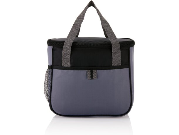 Nevera de poliéster con bolsillo exterior Negro/gris detalle 5