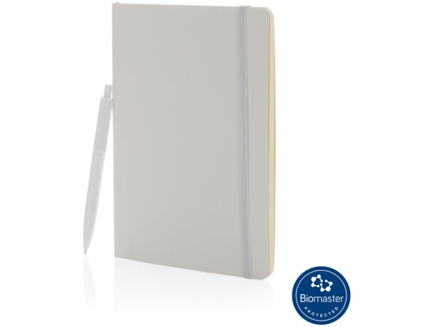 Libreta A5 antimicrobiana y set bolígrafos X3 Blanco detalle 8