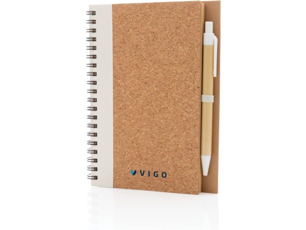 Cuaderno espiral de corcho con bolígrafo Blanco detalle 12