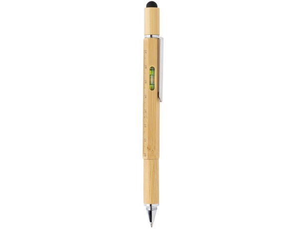 Bolígrafo de bambú 5 en 1 Marron detalle 3