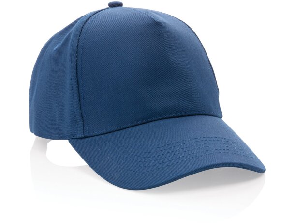 Gorra de algodón reciclado Impact 280gr con trazador AWARE™ Azul marino detalle 75