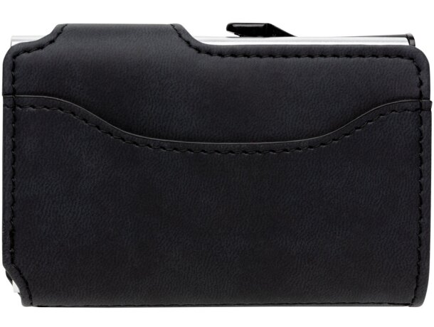 Tarjeteros con billetera pu RFID aluminio sólido Negro detalle 4