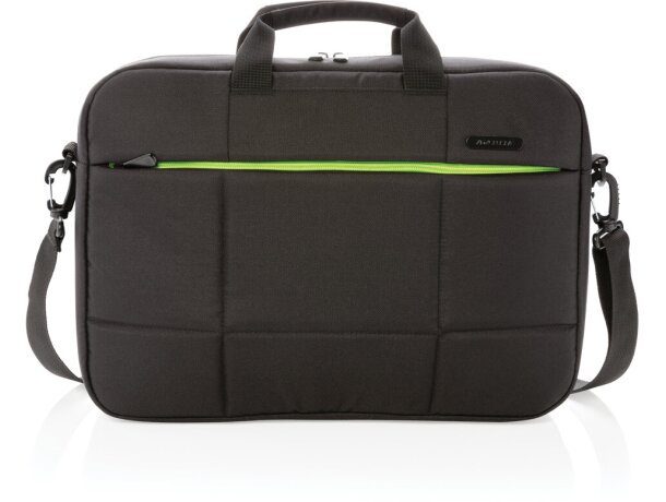 Maletín Soho para portátil 15.6 RPET sin PVC Negro/verde detalle 2