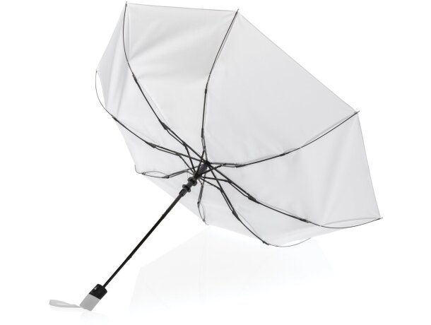 Mini paraguas automático ecológico RPET 190T Impact AWARE ™ Blanco detalle 5