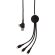 Multicable con 5 conectores de nailon trenzado Negro detalle 2